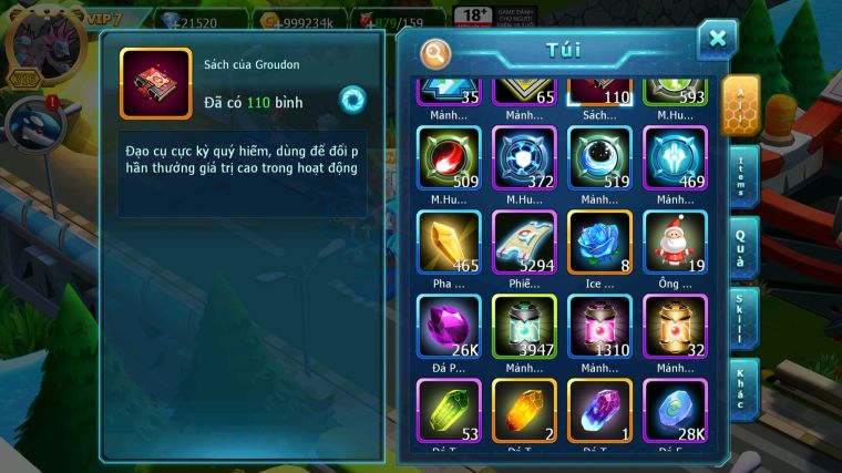 MÃ : #TTS4333 - SV1194 - TOP22 - HOOH CH DYNAMAX DIANCIE DYNAMAX THẦN GIÓ BC QVLD BC UNVOA SAKTAKA BÁ CHỦ