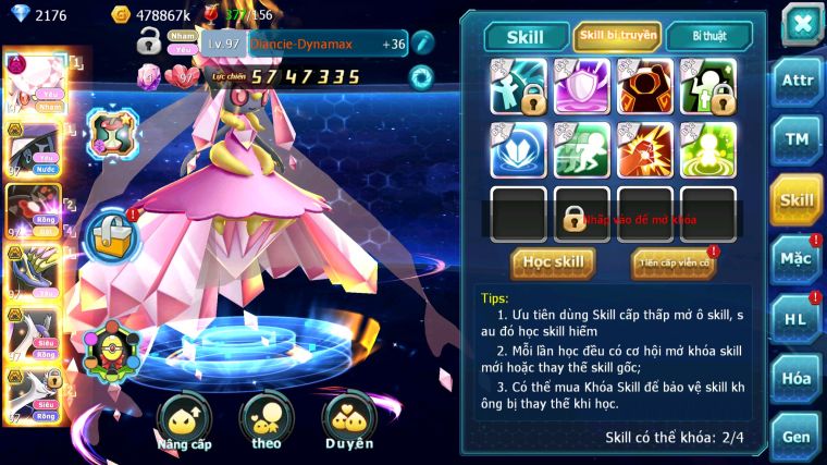 MÃ : #TTS4332 - SV 1685 - V10 - DIANCIE DYNAMAX TAPU FINI BÁ CHỦ ZEVIL XERM BC CẶP LATI BÁ CHỦ NHIỀU PET HT
