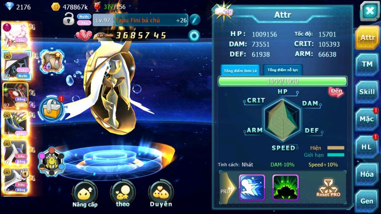 MÃ : #TTS4332 - SV 1685 - V10 - DIANCIE DYNAMAX TAPU FINI BÁ CHỦ ZEVIL XERM BC CẶP LATI BÁ CHỦ NHIỀU PET HT