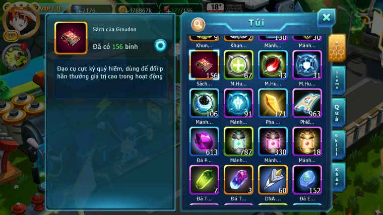 MÃ : #TTS4332 - SV 1685 - V10 - DIANCIE DYNAMAX TAPU FINI BÁ CHỦ ZEVIL XERM BC CẶP LATI BÁ CHỦ NHIỀU PET HT