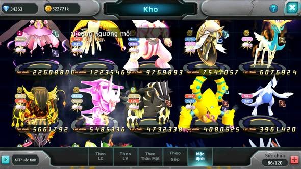 MÃ : #TTS4340 - SV1162 - V13 - 500 SÁCH -DIANCIE CỘNG HƯỞNG DYNAMAX HOOH DYANAMX PALKIA BC TAPUFINI BC NHIỀU PET BÁ CHỦ