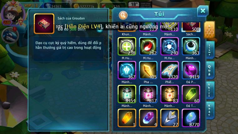 MÃ : #TTS4340 - SV1162 - V13 - 500 SÁCH -DIANCIE CỘNG HƯỞNG DYNAMAX HOOH DYANAMX PALKIA BC TAPUFINI BC NHIỀU PET BÁ CHỦ