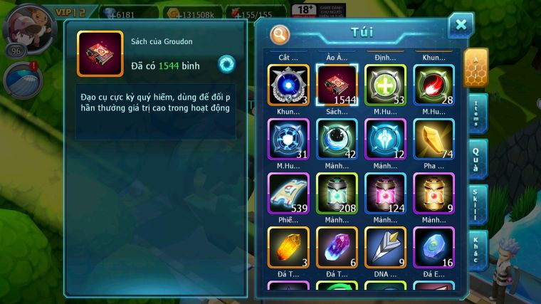 MÃ : #TTS4336 - SV 1767 - TOP5 - V12 - 1K5 SÁCH - UNVOA RAIKOU BÁ CHỦ PALKIA BÁ CHỦ TAPU KOKO BC NHIỀU PET HT