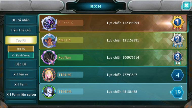 MÃ : #TTS4345 - SV 1206 - TOP27 - V12 - HOOH CH DYNAMAX UNVOA WB BC YVETAL BC THẦN GIÓ BC QVLD BC SHADOWLUGIA BC