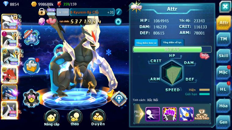 MÃ : #TTS4434 - SV 1706 - TOP 40 - V10 UNVOA WHITE DYNAMAX BLACK BC QVLD BÁ CHỦ CẶP LATI BÁ CHỦ NHIỀU PET HT