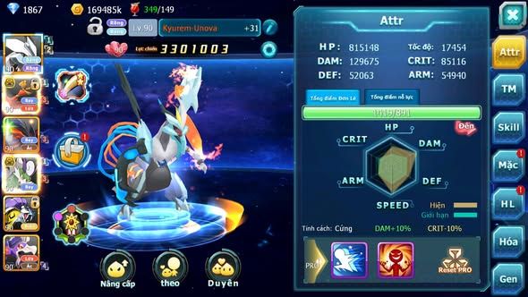 MÃ : #TTS4342- SV1728 V12 - UNVOA HOOH BÁ CHỦ YVETAL THẦN GIÓ BC RAIKOU CẶP LATI DRAK HOOH NHIỀU PET HT