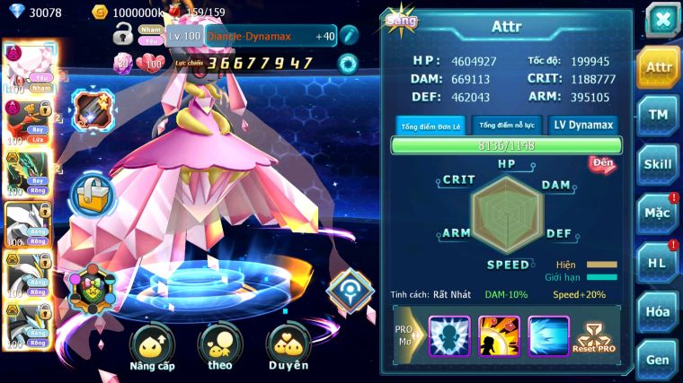 MÃ : #TTS4341 - SV170 - V15 - TOP 15 - DIANCIE DYANAMX HOOH DYNAMAX RAYQUAZA BC UNVOA WB BC NHIỀU PET BÁ CHỦ NGON