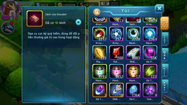 MÃ : #TTS4341 - SV170 - V15 - TOP 15 - DIANCIE DYANAMX HOOH DYNAMAX RAYQUAZA BC UNVOA WB BC NHIỀU PET BÁ CHỦ NGON