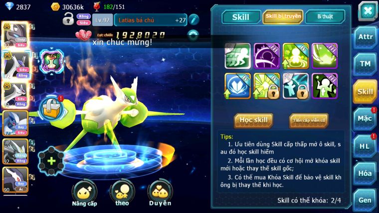 MÃ : #TTS4311 - SV1727 - MEW GIÁP BÁ CHỦ CẶP LATI BÁ CHỦ LUGIA UNVOA SHADOW LUGIA