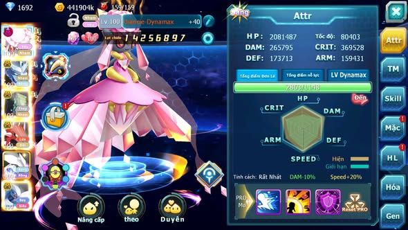 MÃ : #TTS4367 -SV 1669 V13 - TOP 43 - DIANCIE BÁ CHỦ DYNAMAX RẮN BĂNG BÁ CHỦ SAKATAKA BC UNVOA LUGIA BC PALKIA BC CẶP LATI BC