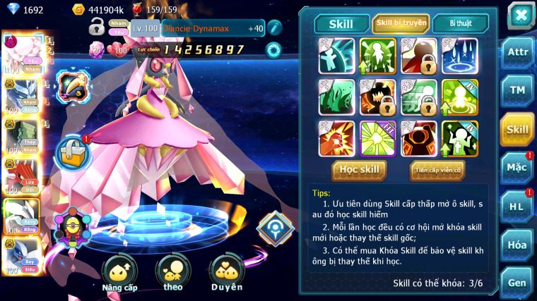 MÃ : #TTS4367 -SV 1669 V13 - TOP 43 - DIANCIE BÁ CHỦ DYNAMAX RẮN BĂNG BÁ CHỦ SAKATAKA BC UNVOA LUGIA BC PALKIA BC CẶP LATI BC