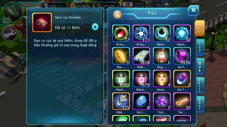 MÃ : #TTS4367 -SV 1669 V13 - TOP 43 - DIANCIE BÁ CHỦ DYNAMAX RẮN BĂNG BÁ CHỦ SAKATAKA BC UNVOA LUGIA BC PALKIA BC CẶP LATI BC