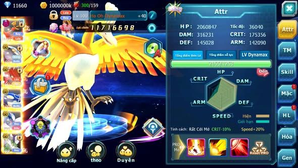 MÃ : #TTS4377 - SV 1497 - V13 - HOOH DYNAMAX CẶP CÁ BÁ CHỦ QVLD BC LUGIA BC THẦN GIÓ BC UNVOA RẮN BĂNG BC GROUDON BC