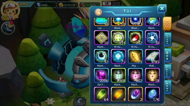 MÃ : #TTS4385 - SV 800 - TOP49 HOOH BÁ CHỦ WB BÁ CHỦ UNVOA RAYQUAZA LUGIA BC CẶP LATI BÁ CHỦ THẦN GIÓ NHIỀU PET HT