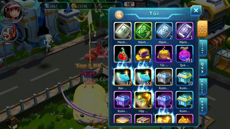 MÃ : #TTS4500 - SV 1186 - ROCKET ASH BÉ MUPX PALKIA UNVOA