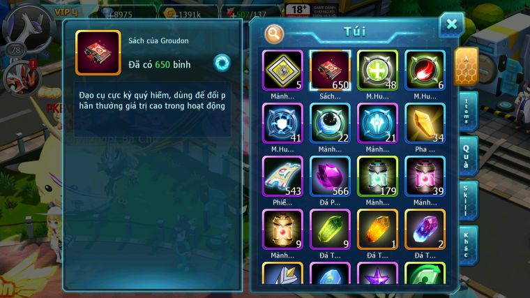 MÃ : #TTS4398 - SV 1464 - 650 SÁCH - PALKIA BÁ CHỦ BUILD KHÁ OKE MES LATI