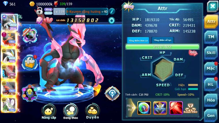 MÃ : #TTS4511 - SV1673 - TOP 23 - V14 - BLACK CỘNG HƯỞNG HOOH DYNAMAX WHITE BÁ CHỦ BTAA BC YVETAL BC THẦN GIÓ BC QVLD BC CAPWJLATI BÁ CHỦ