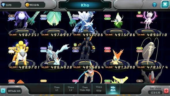 MÃ : #TTS4534 - SV 711 - TOP18 V13 - HOOH DYNAMAX HOOPA BÁ CHỦ UNVOA WB BC THẦN GIÓ BC DIANCE BC PALKIA BC CẶP LATI BC