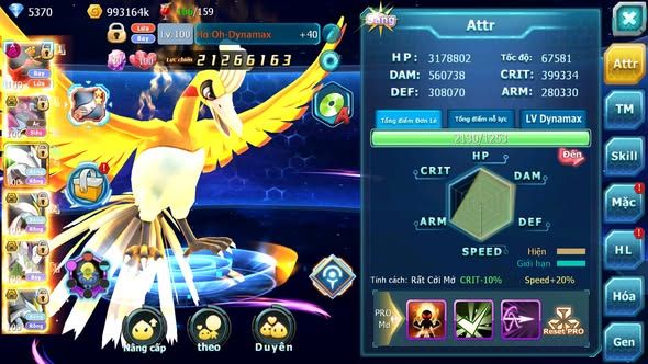 MÃ : #TTS4534 - SV 711 - TOP18 V13 - HOOH DYNAMAX HOOPA BÁ CHỦ UNVOA WB BC THẦN GIÓ BC DIANCE BC PALKIA BC CẶP LATI BC