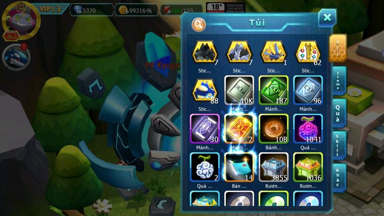 MÃ : #TTS4534 - SV 711 - TOP18 V13 - HOOH DYNAMAX HOOPA BÁ CHỦ UNVOA WB BC THẦN GIÓ BC DIANCE BC PALKIA BC CẶP LATI BC