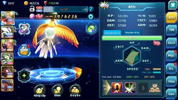 MÃ : #TTS4531 - SV 1350 - HOOH UNVOA GROUDON CELEBI ZEVIL YVETAL LUGIA GOODRA