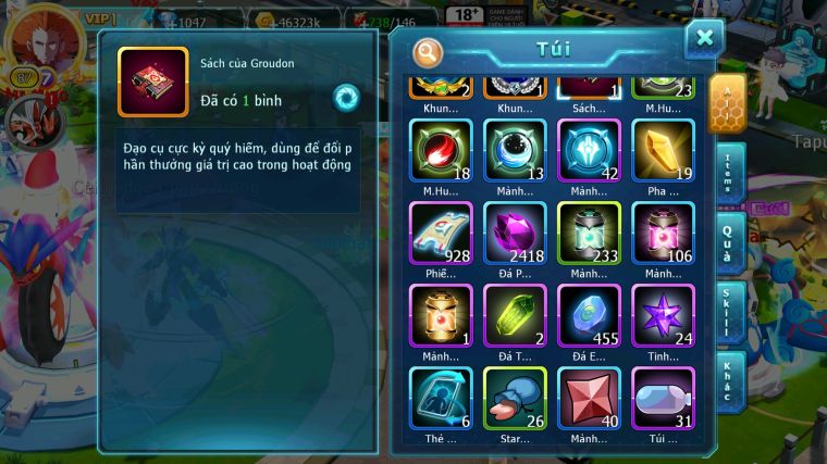 MÃ : #TTS4531 - SV 1350 - HOOH UNVOA GROUDON CELEBI ZEVIL YVETAL LUGIA GOODRA