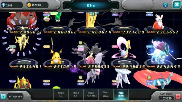 MÃ : #TTS4540 - SV 1300 - V12 - UNVOA WHITE DYNAMAX BLACK BC HOOH BC CẶP LATI BC KYOGRE BC