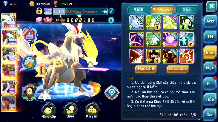 MÃ : #TTS4540 - SV 1300 - V12 - UNVOA WHITE DYNAMAX BLACK BC HOOH BC CẶP LATI BC KYOGRE BC