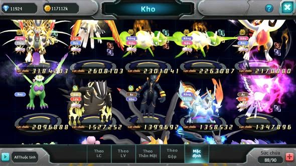 MÃ : #TTS4539 - SV 1519 - V6 - 12K KC - MEW GIÁP BÁ CHỦ HOOH CẶP LATI BC LUGIA BC NHIỀU PET HT