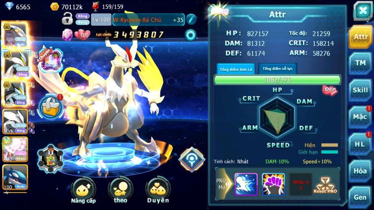 MÃ : #TTS4547 - SV 1486 - V9 - QVBC BÁ CHỦ UNVOA WB BC DIANCIE HOOH KYOGRE RAIKOU NHIỀU PET HT