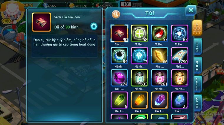 MÃ : #TTS4547 - SV 1486 - V9 - QVBC BÁ CHỦ UNVOA WB BC DIANCIE HOOH KYOGRE RAIKOU NHIỀU PET HT