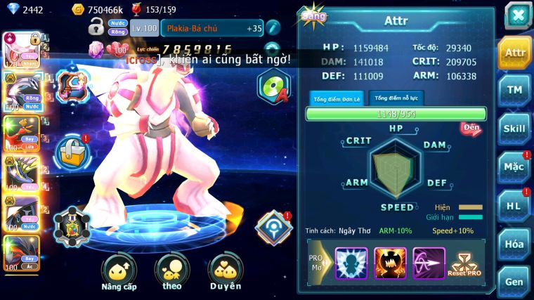 MÃ : #TTS4559 - SV 1541 - TOP 44 - V12 - DIANCIE CH DYANAMX FULL HH PALKIA BC TAPU FINI BC XERM BC NHIỀU PET HT