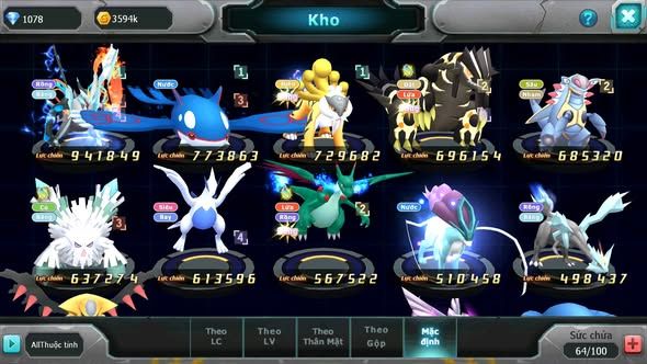 MÃ : #TTS4564 - SV 1802 - TOP30 - V11 - UNVOA KYOGE RAIKOU GROUDON LUGIA ĐUA TOP NGON