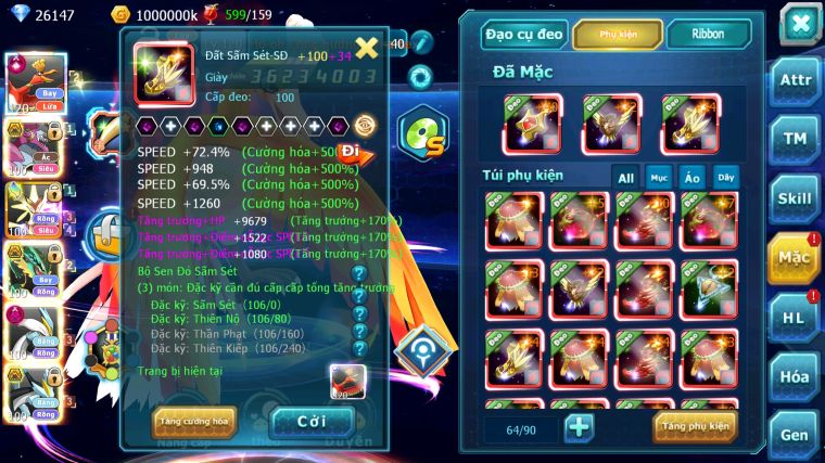 MÃ : #TTS4576 - SV 454 - TOP 6 - V15 - HOOH CH DYNAMAX HOOPA BÁ CHỦ MEGA NEC NHIỀU PET BÁ CHỦ NGON