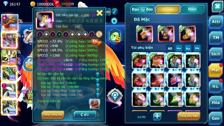 MÃ : #TTS4576 - SV 454 - TOP 6 - V15 - HOOH CH DYNAMAX HOOPA BÁ CHỦ MEGA NEC NHIỀU PET BÁ CHỦ NGON