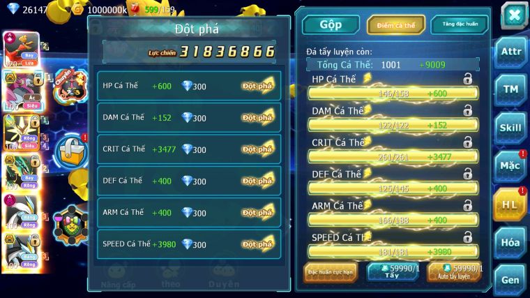 MÃ : #TTS4576 - SV 454 - TOP 6 - V15 - HOOH CH DYNAMAX HOOPA BÁ CHỦ MEGA NEC NHIỀU PET BÁ CHỦ NGON