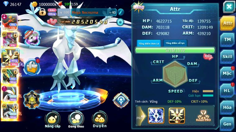 MÃ : #TTS4576 - SV 454 - TOP 6 - V15 - HOOH CH DYNAMAX HOOPA BÁ CHỦ MEGA NEC NHIỀU PET BÁ CHỦ NGON