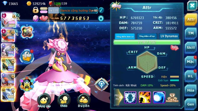 MÃ : #TTS4575 - SV207 - TOP3 - DIANCIE CH DYANAMX HOOH CH DYNAMAX PALKIA CH RAYQUAZA BC YVETAL CH NHIỀU PET BÁ CHỦ NGON