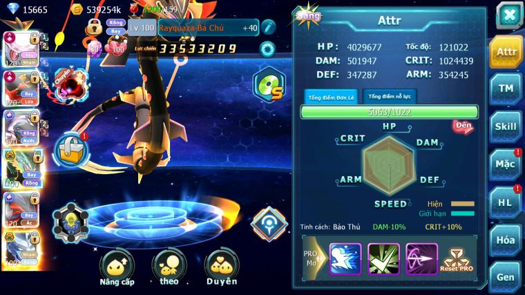 MÃ : #TTS4575 - SV207 - TOP3 - DIANCIE CH DYANAMX HOOH CH DYNAMAX PALKIA CH RAYQUAZA BC YVETAL CH NHIỀU PET BÁ CHỦ NGON