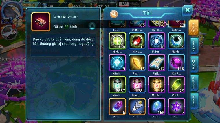 MÃ : #TTS4584 - SV 1304 - V10 - HOOH CH DYNAMAX YVETAL BC QVBC BC MEW GIÁP BC THẦN GIÓ BC CẶP LATI BC