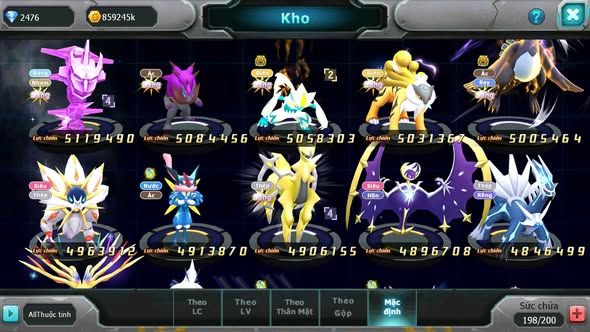 MÃ : #TTS4579 - SV401 - V8 - MASHDOW DYNAMAX UNVOA WB BC PIKA DYNAMAX MEW GIÁP BC TAPU KOKO BC NHIỀU PET HT