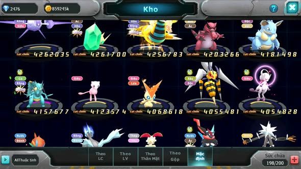 MÃ : #TTS4579 - SV401 - V8 - MASHDOW DYNAMAX UNVOA WB BC PIKA DYNAMAX MEW GIÁP BC TAPU KOKO BC NHIỀU PET HT