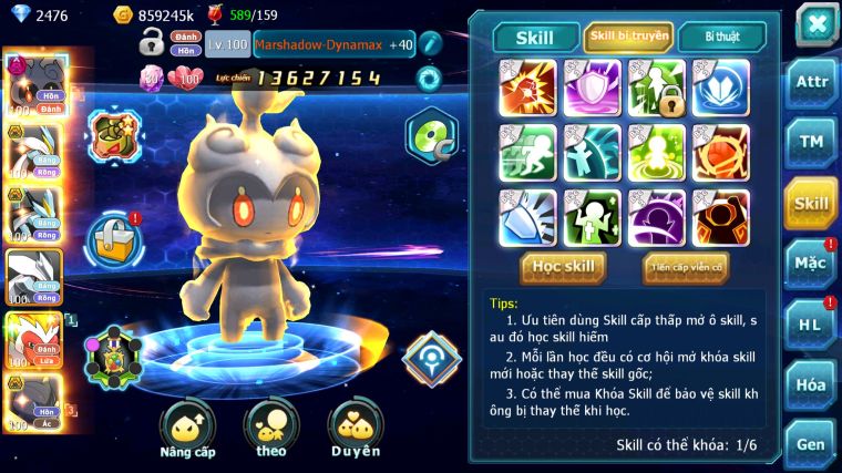 MÃ : #TTS4579 - SV401 - V8 - MASHDOW DYNAMAX UNVOA WB BC PIKA DYNAMAX MEW GIÁP BC TAPU KOKO BC NHIỀU PET HT