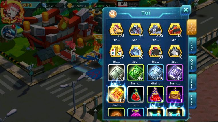 MÃ : #TTS4579 - SV401 - V8 - MASHDOW DYNAMAX UNVOA WB BC PIKA DYNAMAX MEW GIÁP BC TAPU KOKO BC NHIỀU PET HT