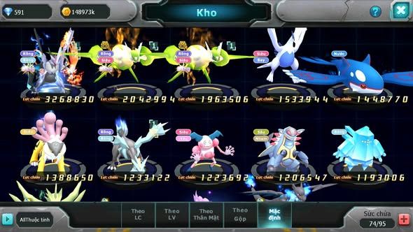 MÃ : #TTS4587 - SV 1663 - V8 - UNVOA CẶP LATI BÁ CHỦ LUGIA KYOGRE NHIỀU PET HT