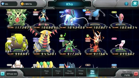 MÃ : #TTS4587 - SV 1663 - V8 - UNVOA CẶP LATI BÁ CHỦ LUGIA KYOGRE NHIỀU PET HT