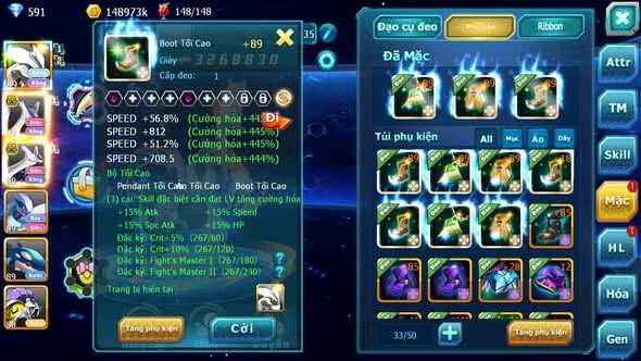 MÃ : #TTS4587 - SV 1663 - V8 - UNVOA CẶP LATI BÁ CHỦ LUGIA KYOGRE NHIỀU PET HT