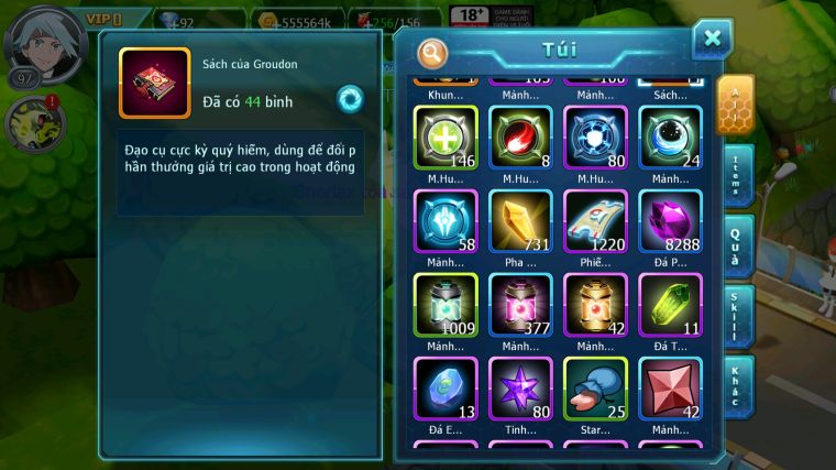 MÃ : #TTS4609 - SV 1595 - HOOH BÁ CHỦ THẦN GIÓ LUGIA YVETAL TAPU BULU MEW Y