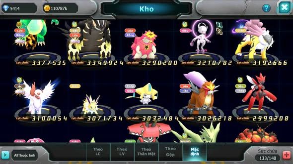 MÃ : #TTS4607 - SV 1347 - TOP 23 - V14 - WHITE CỘNG HƯỞNG PALKIA CỘNG HƯỞNG BLACK BC KYOGRE BC CẶP LATI BC NHIỀU PET