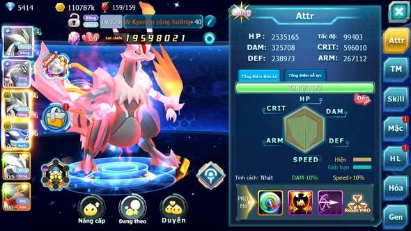 MÃ : #TTS4607 - SV 1347 - TOP 23 - V14 - WHITE CỘNG HƯỞNG PALKIA CỘNG HƯỞNG BLACK BC KYOGRE BC CẶP LATI BC NHIỀU PET